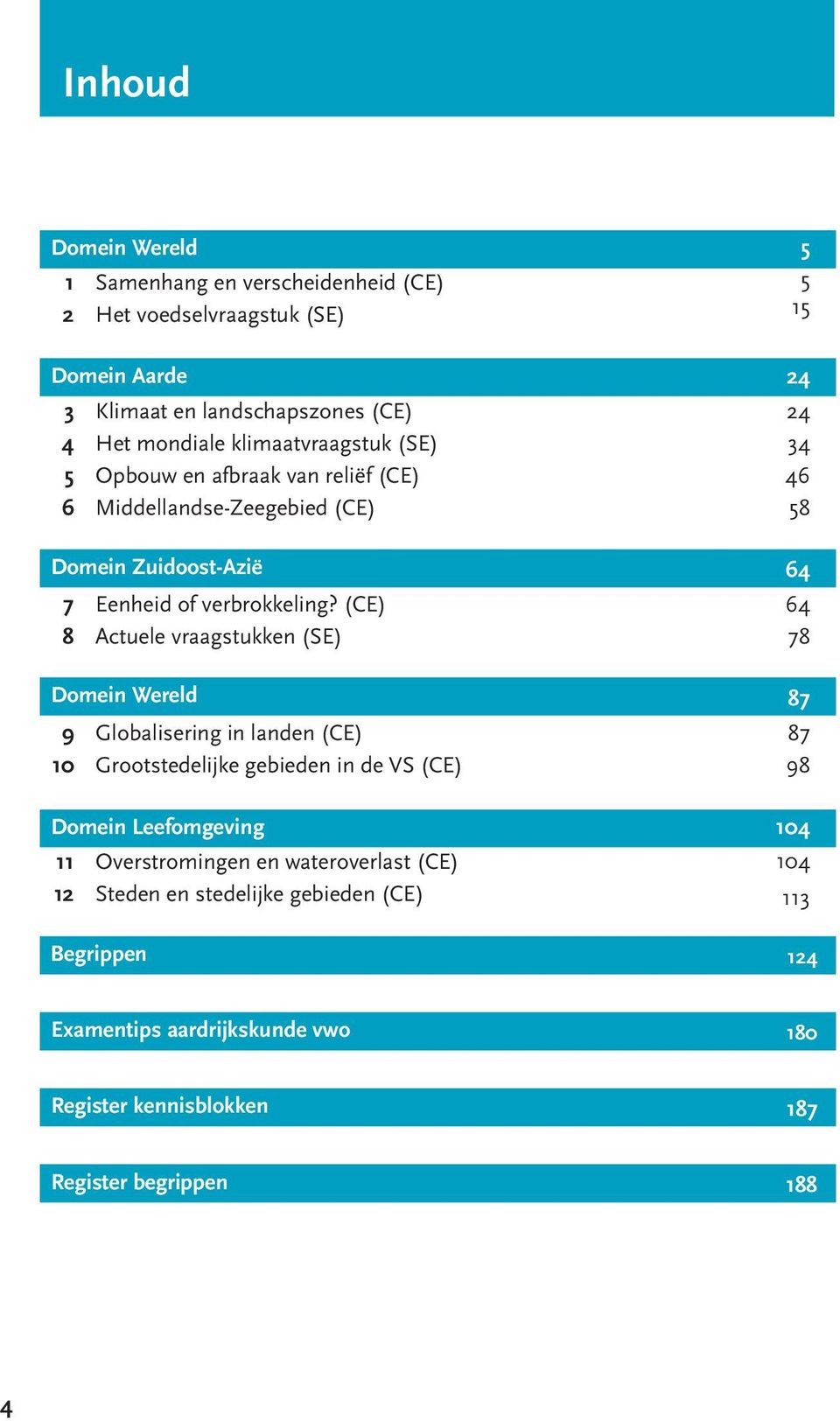 (CE) 64 8 Actuele vraagstukken (SE) 78 Domein Wereld 87 9 Globalisering in landen (CE) 87 10 Grootstedelijke gebieden in de VS (CE) 98 Domein Leefomgeving 104 11