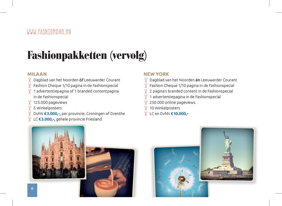 advertentiepagina of 1 branded contentpagina in de Fashionspecial 125.000 pageviews 5 Winkelposters DvhN 3.