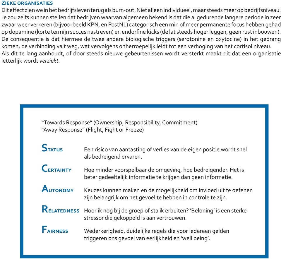 permanente focus hebben gehad op dopamine (korte termijn succes nastreven) en endorfine kicks (de lat steeds hoger leggen, geen rust inbouwen).