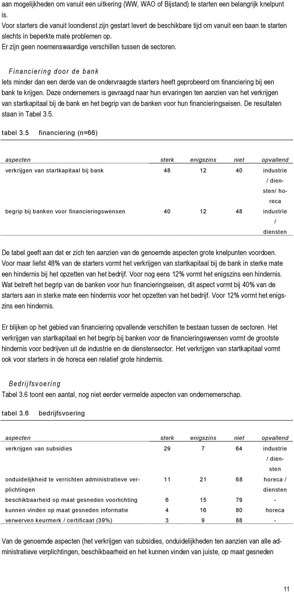 Er zijn geen noemenswaardige verschillen tussen de sectoren. Financiering door de bank Iets minder dan een derde van de ondervraagde starters heeft geprobeerd om financiering bij een bank te krijgen.