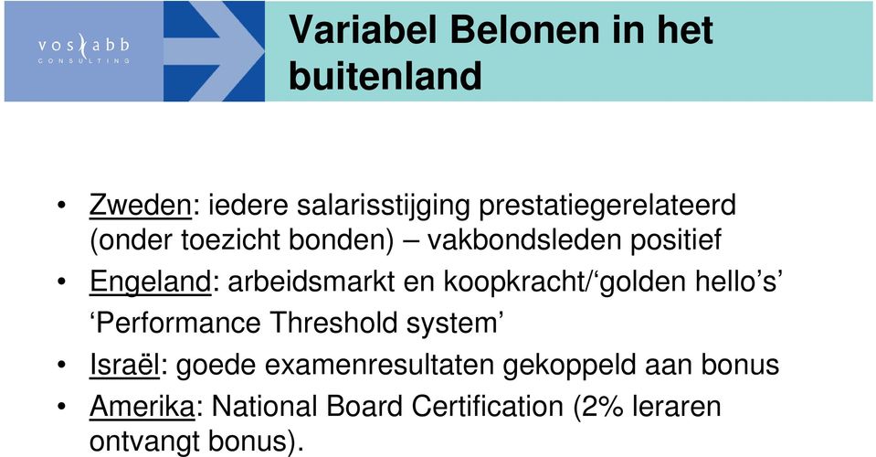 arbeidsmarkt en koopkracht/ golden hello s Performance Threshold system Israël: