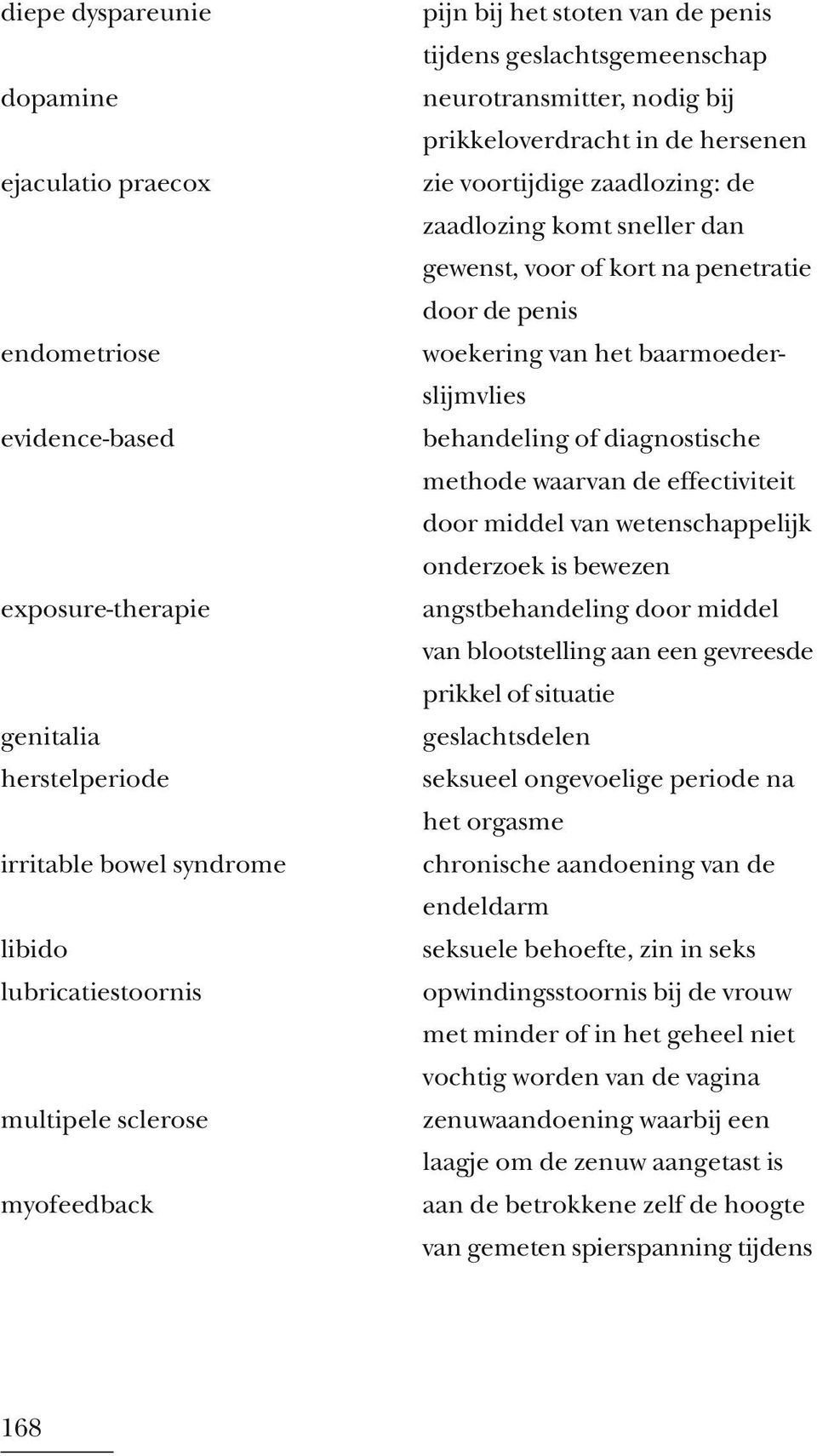 kort na penetratie door de penis woekering van het baarmoederslijmvlies behandeling of diagnostische methode waarvan de effectiviteit door middel van wetenschappelijk onderzoek is bewezen