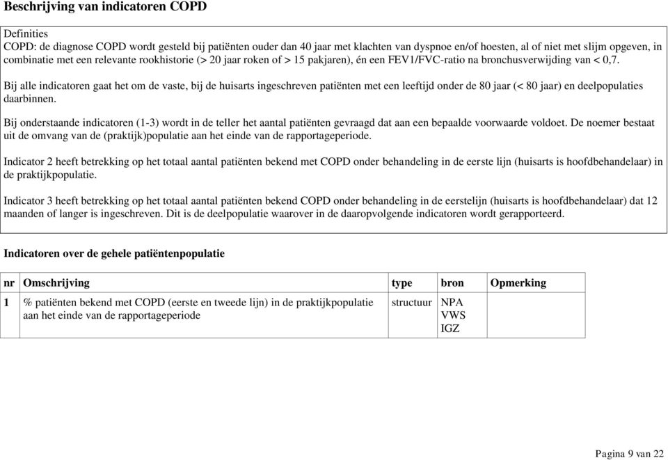 Bij alle indicatoren gaat het om de vaste, bij de huisarts ingeschreven patiënten met een leeftijd onder de 80 jaar (< 80 jaar) en deelpopulaties daarbinnen.