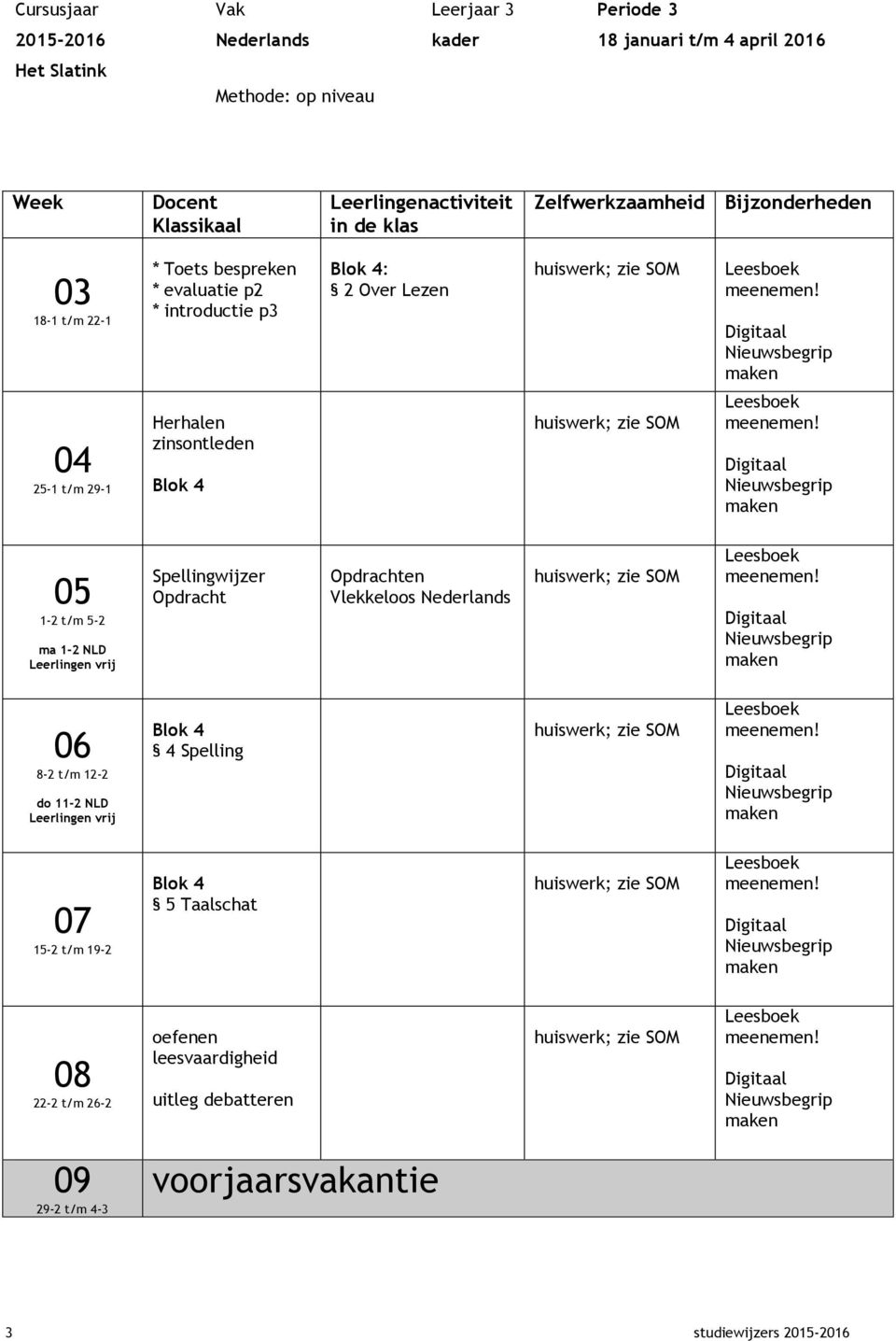 Digitaal Nieuwsbegrip maken 05 1-2 t/m 5-2 ma 1-2 NLD Spellingwijzer Opdracht Opdrachten Vlekkeloos Nederlands huiswerk; zie SOM Leesboek meenemen!