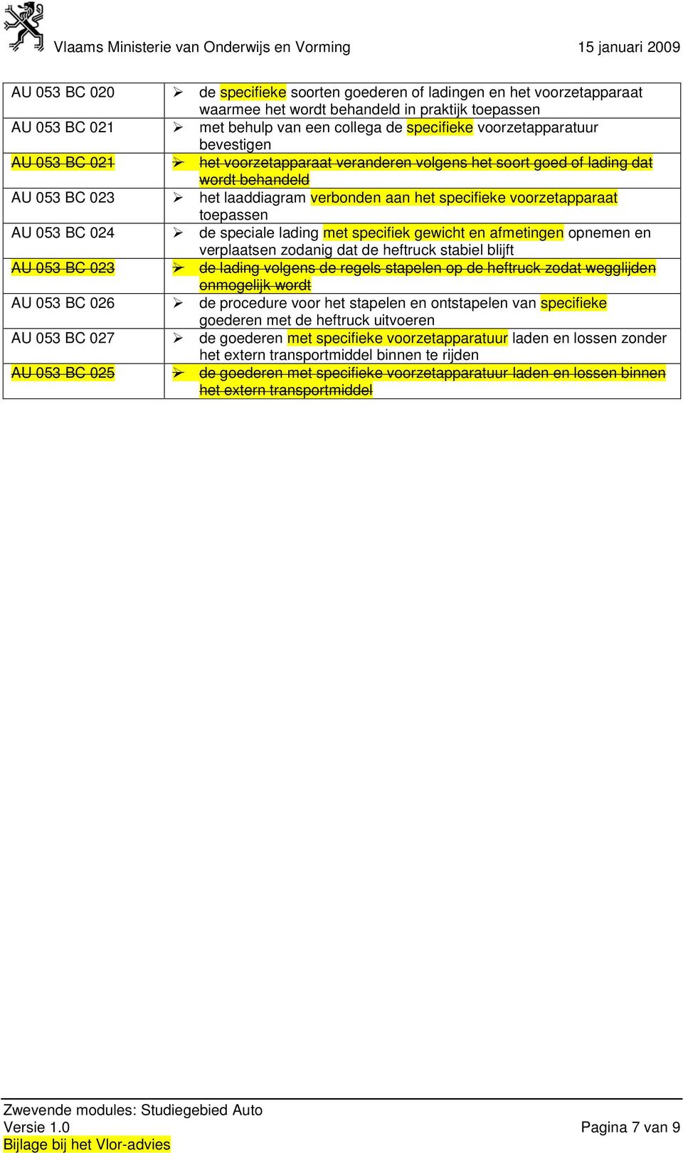 laaddiagram verbonden aan het specifieke voorzetapparaat toepassen de speciale lading met specifiek gewicht en afmetingen opnemen en verplaatsen zodanig dat de heftruck stabiel blijft de lading