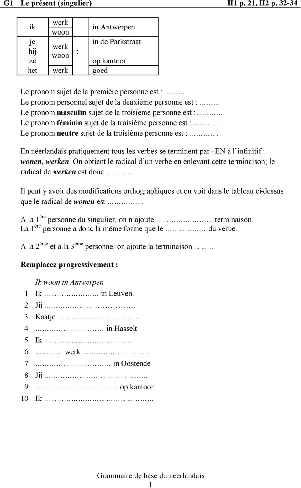 Le pronom masculin sujet de la troisième personne est : Le pronom féminin sujet de la troisième personne est : Le pronom neutre sujet de la troisième personne est :.