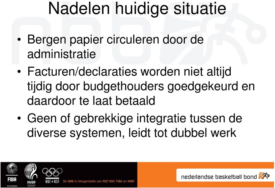 door budgethouders goedgekeurd en daardoor te laat betaald Geen