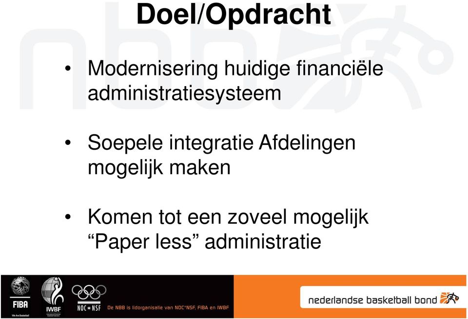 integratie Afdelingen mogelijk maken