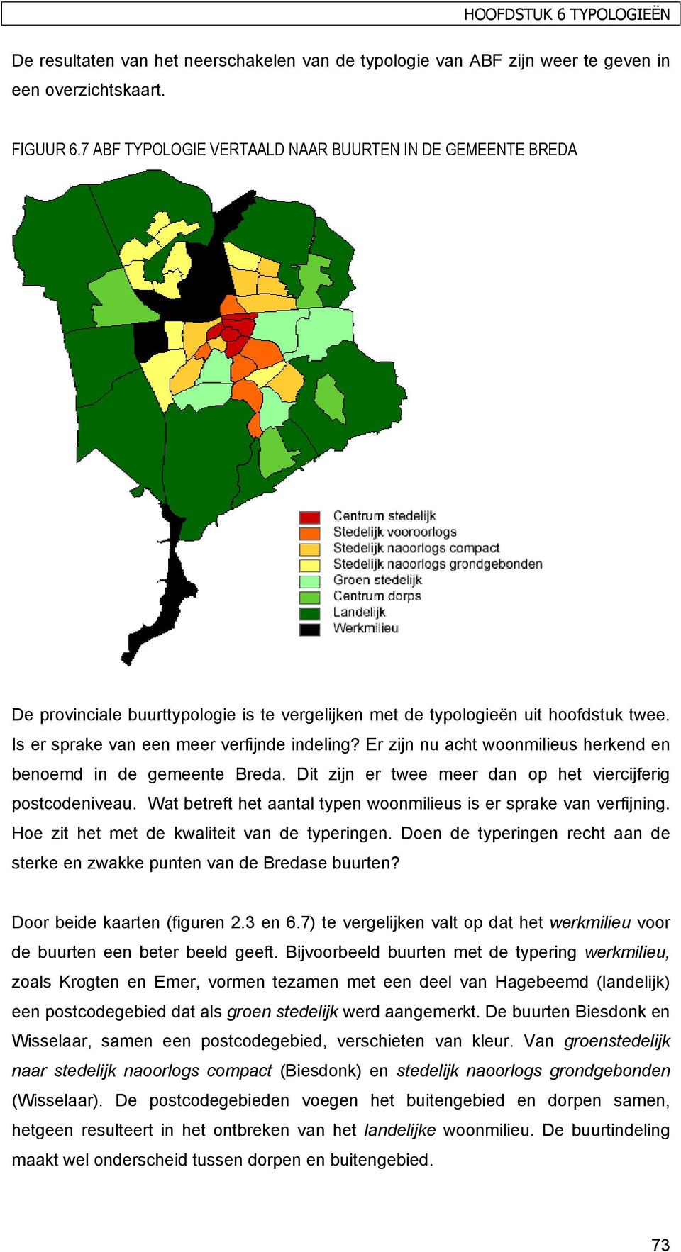 Er zijn nu acht woonmilieus herkend en benoemd in de gemeente Breda. Dit zijn er twee meer dan op het viercijferig postcodeniveau. Wat betreft het aantal typen woonmilieus is er sprake van verfijning.