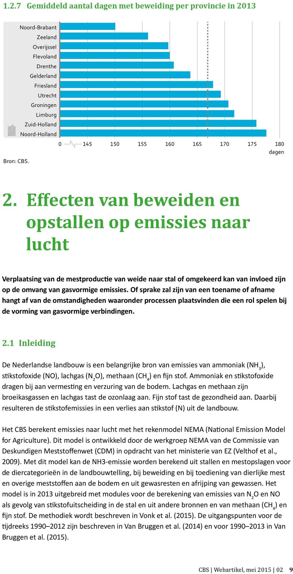 Effecten van beweiden en opstallen op emissies naar lucht Verplaatsing van de mestproductie van weide naar stal of omgekeerd kan van invloed zijn op de omvang van gasvormige emissies.