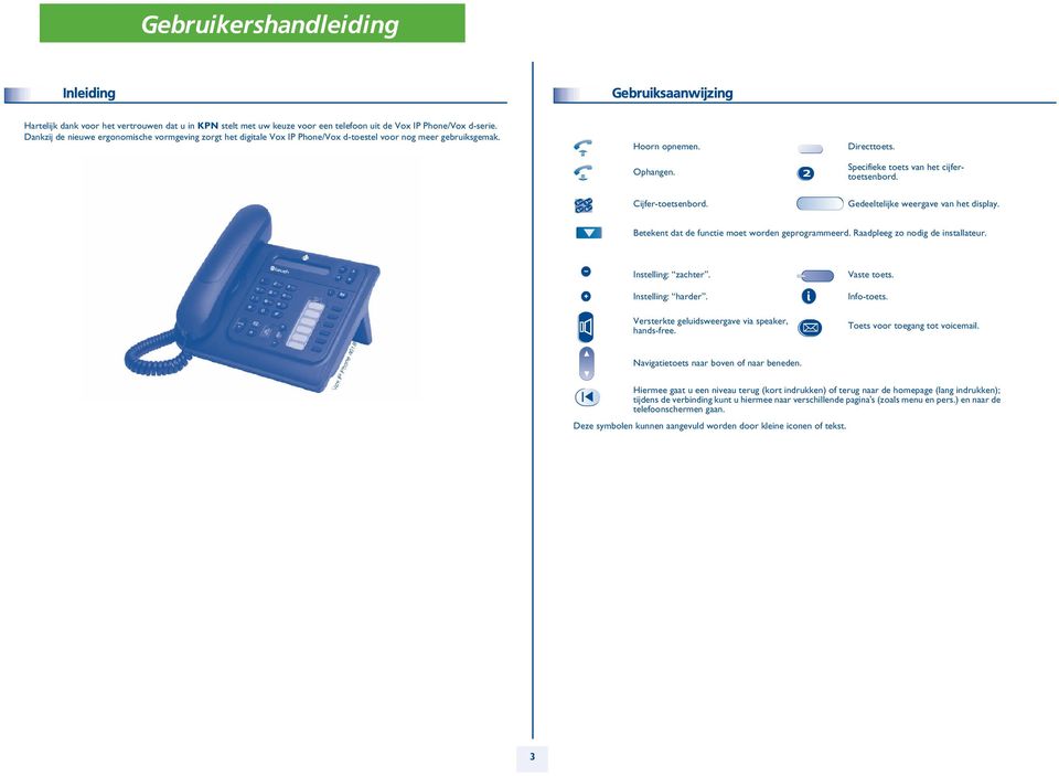 Cijfer-toetsenbord. Gedeeltelijke weergave van het display. Betekent dat de functie moet worden geprogrammeerd. Raadpleeg zo nodig de installateur. Instelling: zachter. Instelling: harder.