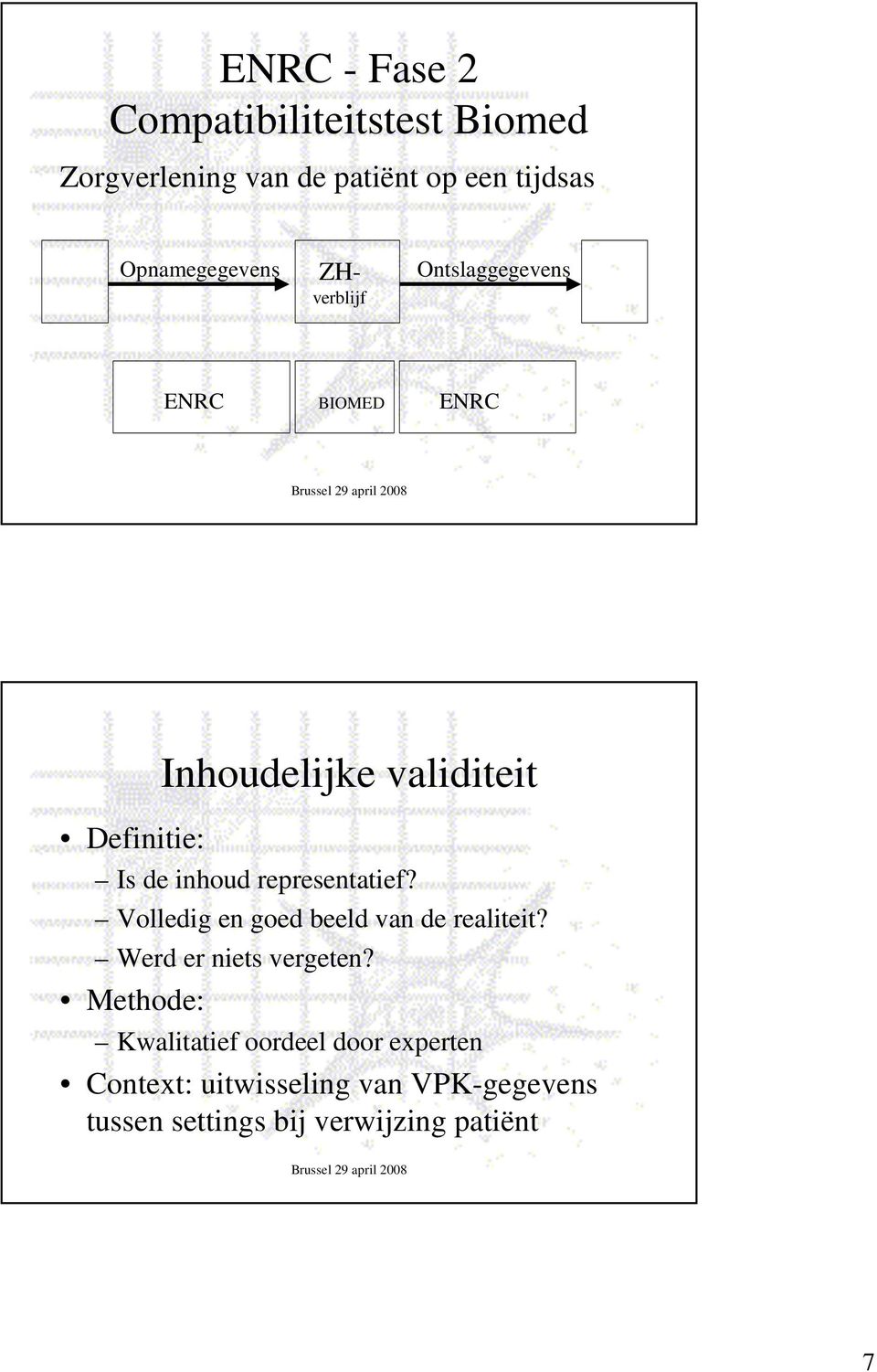 de inhoud representatief? Volledig en goed beeld van de realiteit? Werd er niets vergeten?