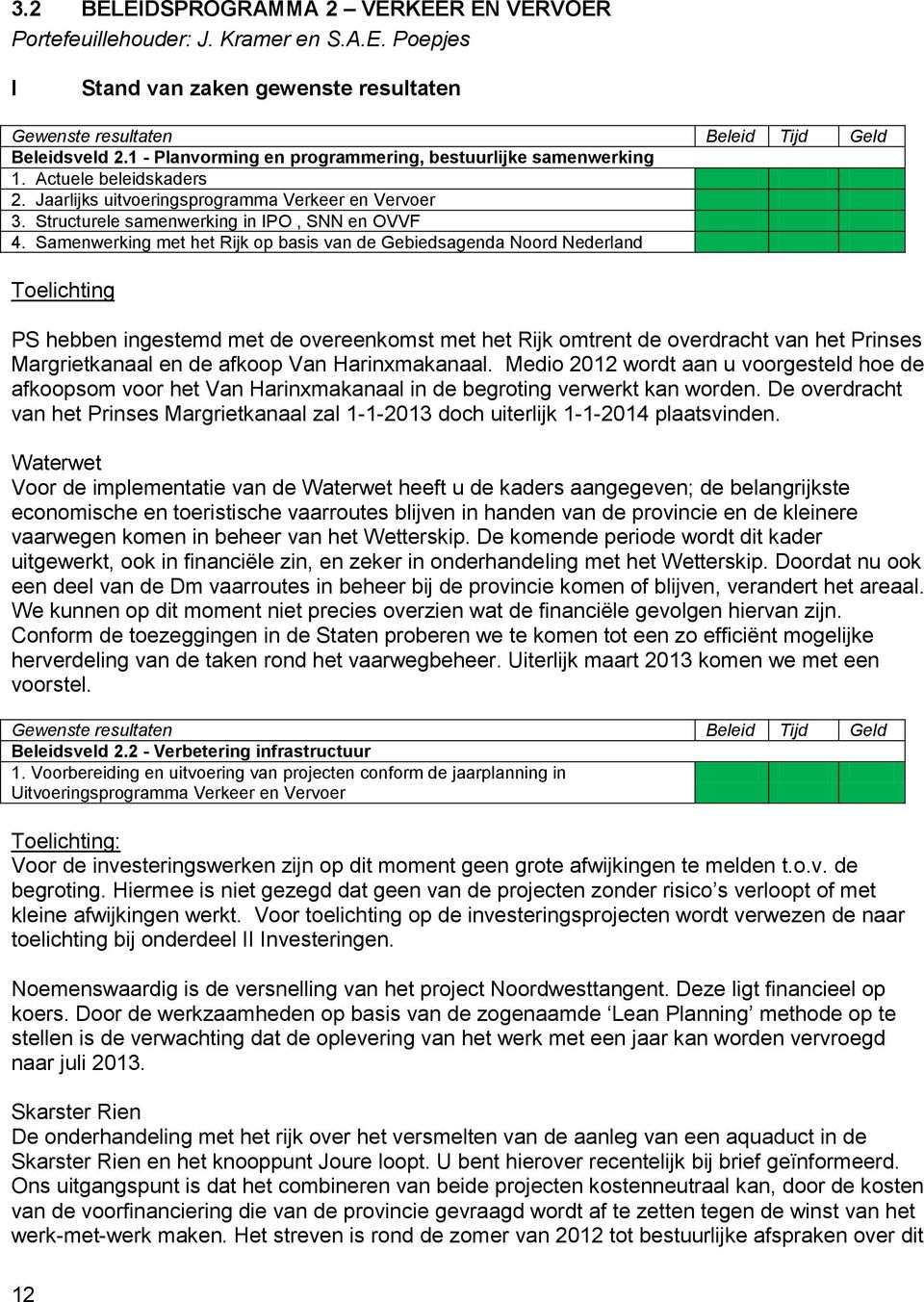 Samenwerking met het Rijk op basis van de Gebiedsagenda Noord Nederland Toelichting PS hebben ingestemd met de overeenkomst met het Rijk omtrent de overdracht van het Prinses Margrietkanaal en de