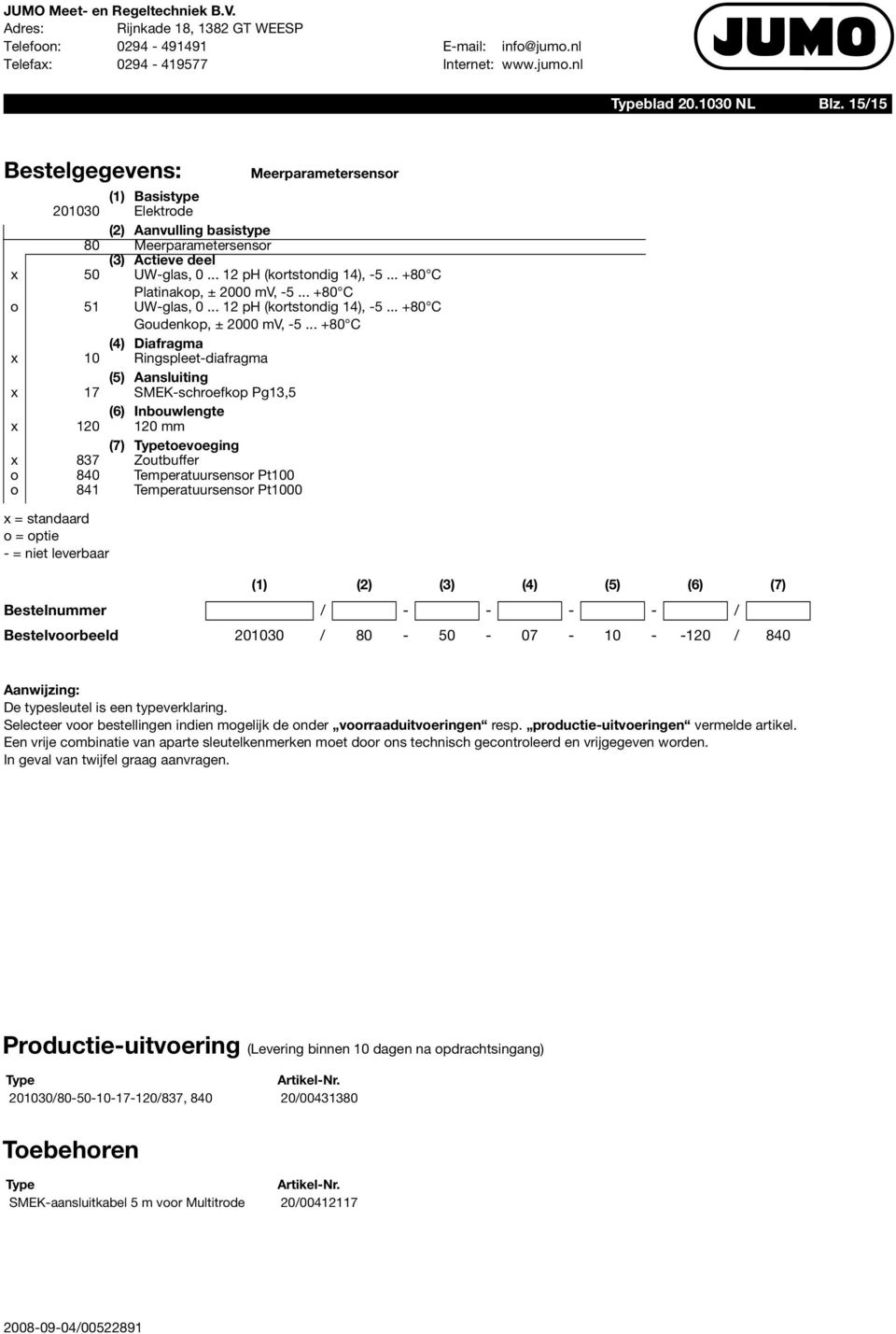 .. +80 C (4) Diafragma x 10 Ringspleet-diafragma (5) Aansluiting x 17 SMEK-schroefkop Pg13,5 (6) Inbouwlengte x 120 120 mm (7) Typetoevoeging x 837 Zoutbuffer o 840 Temperatuursensor Pt100 o 841