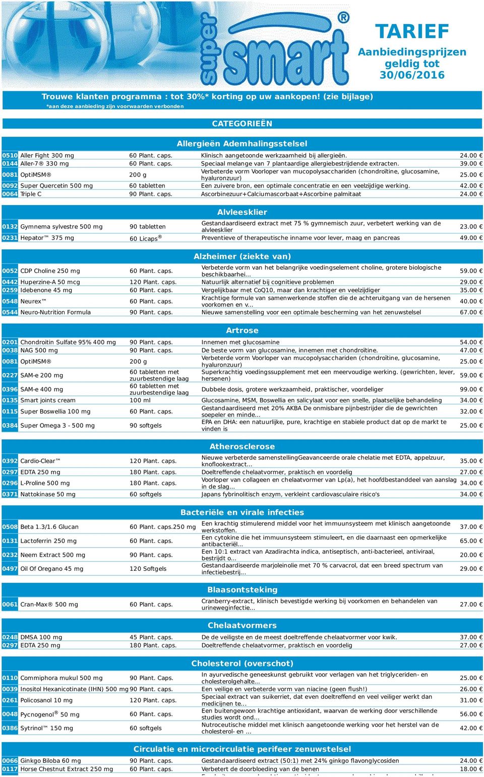 Klinisch aangetoonde werkzaamheid bij allergieën. 24.00 0144 Aller-7 330 mg 60 Plant. caps. Speciaal melange van 7 plantaardige allergiebestrijdende extracten. 39.