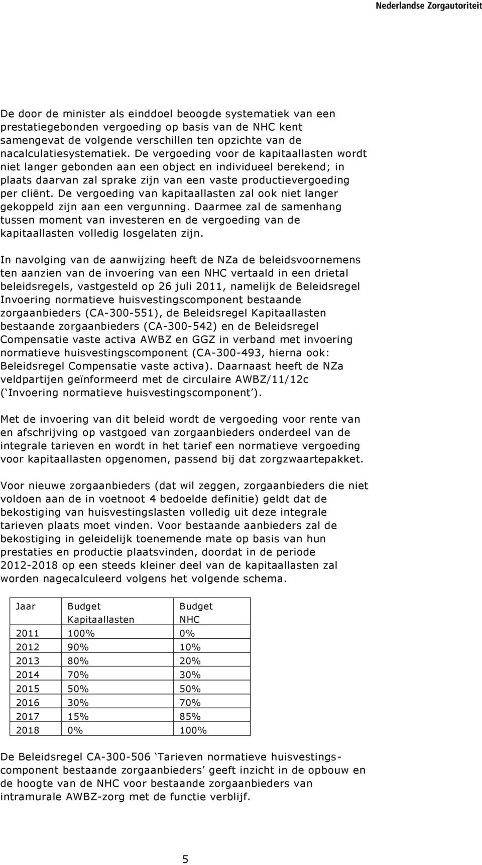 De vergoeding van kapitaallasten zal ook niet langer gekoppeld zijn aan een vergunning.