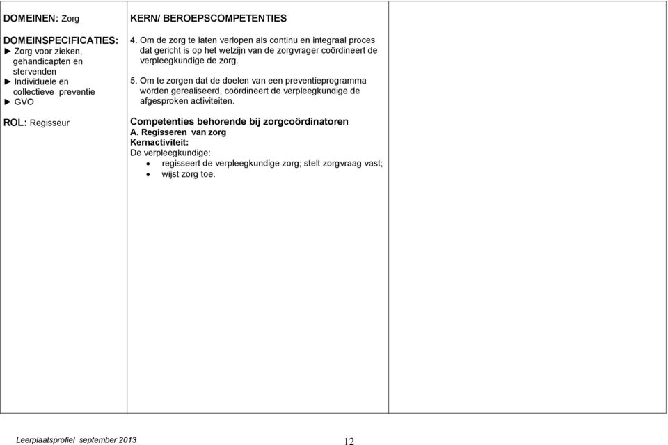 Om te zorgen dat de doelen van een preventieprogramma worden gerealiseerd, coördineert de verpleegkundige de afgesproken activiteiten.