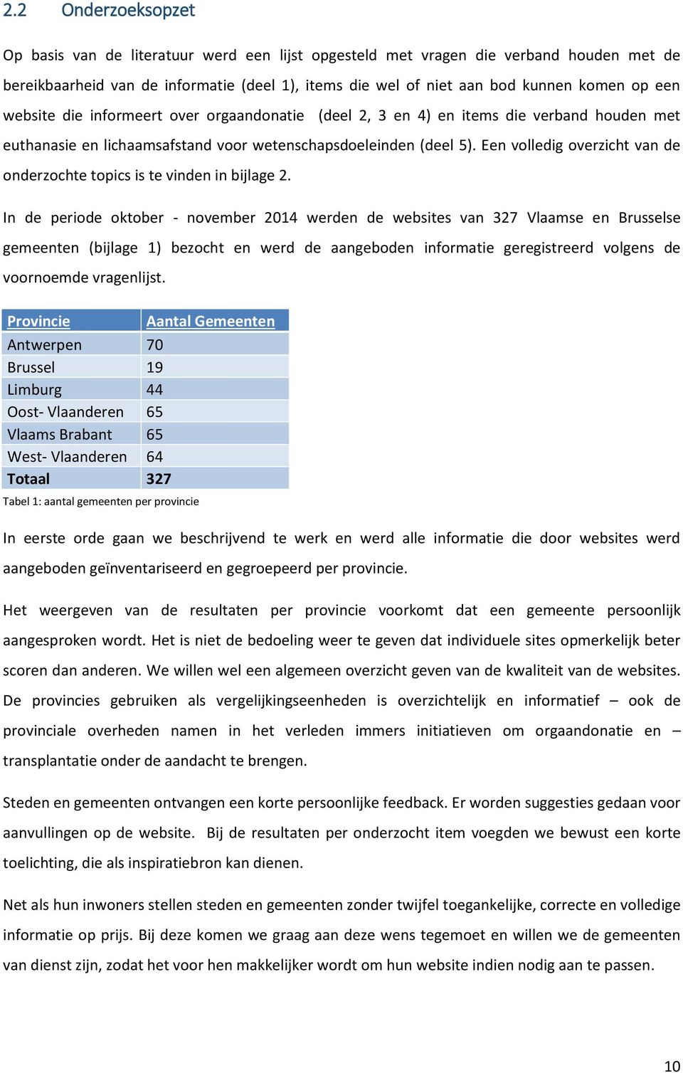 Een volledig overzicht van de onderzochte topics is te vinden in bijlage 2.