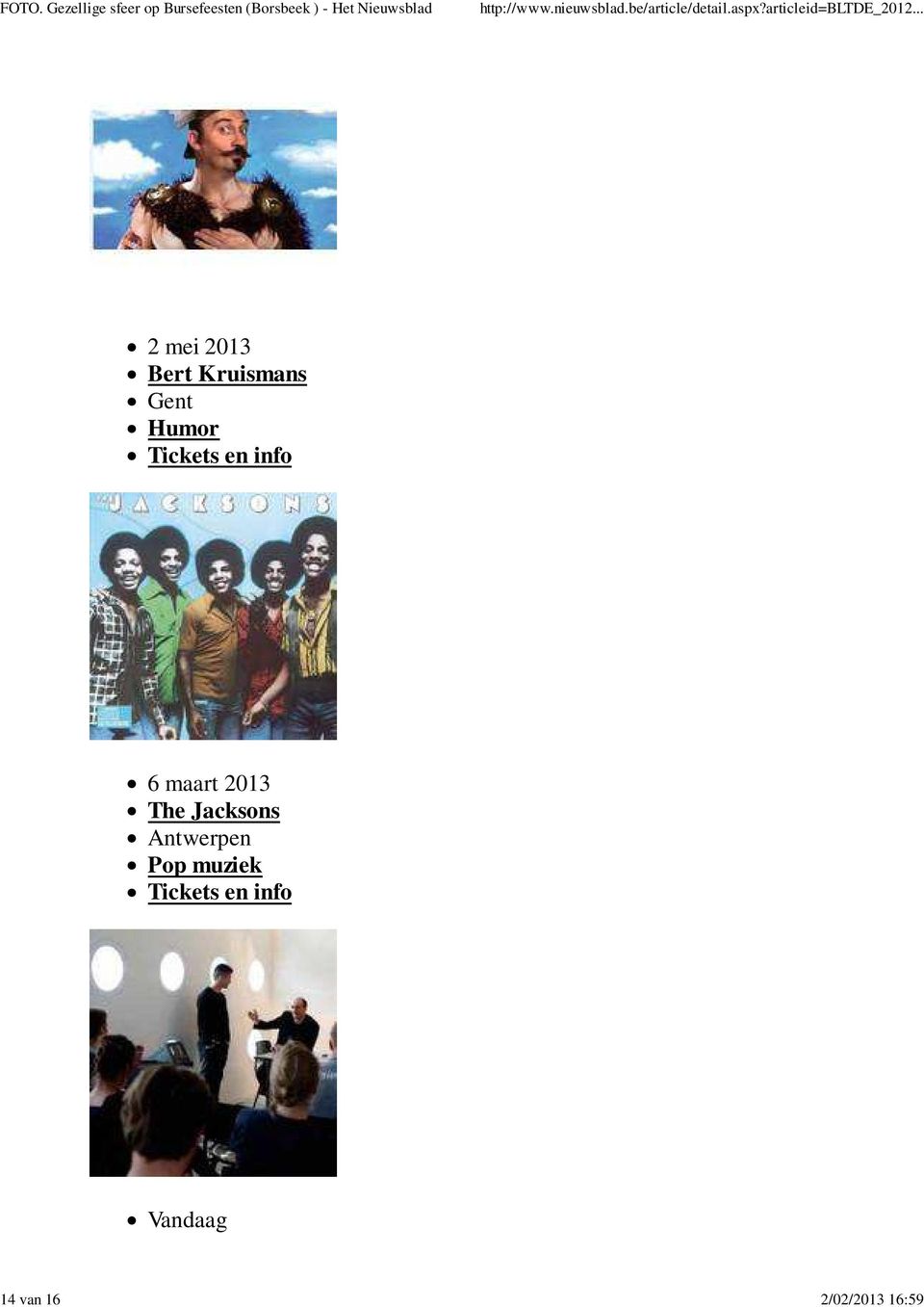 info 6 maart 2013 The Jacksons