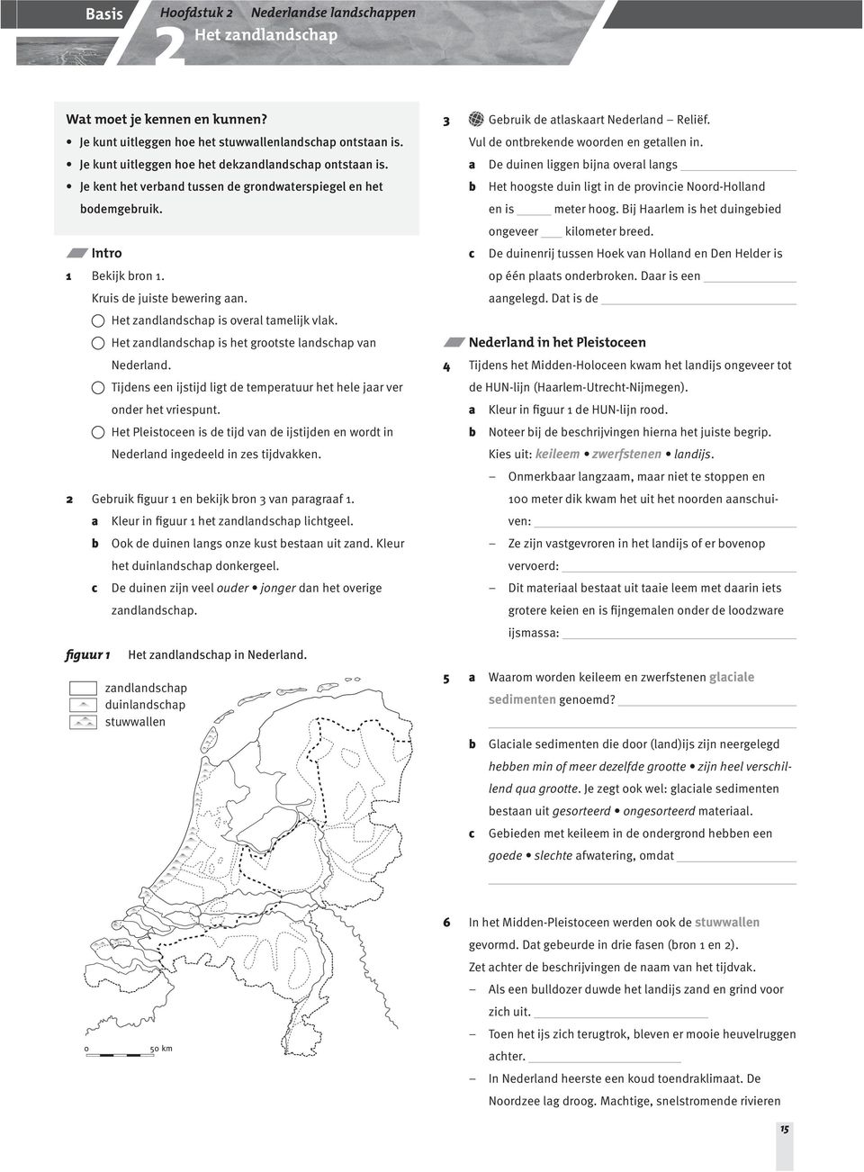 Het zandlandschap is overal tamelijk vlak. Het zandlandschap is het grootste landschap van Nederland. Tijdens een ijstijd ligt de temperatuur het hele jaar ver onder het vriespunt.