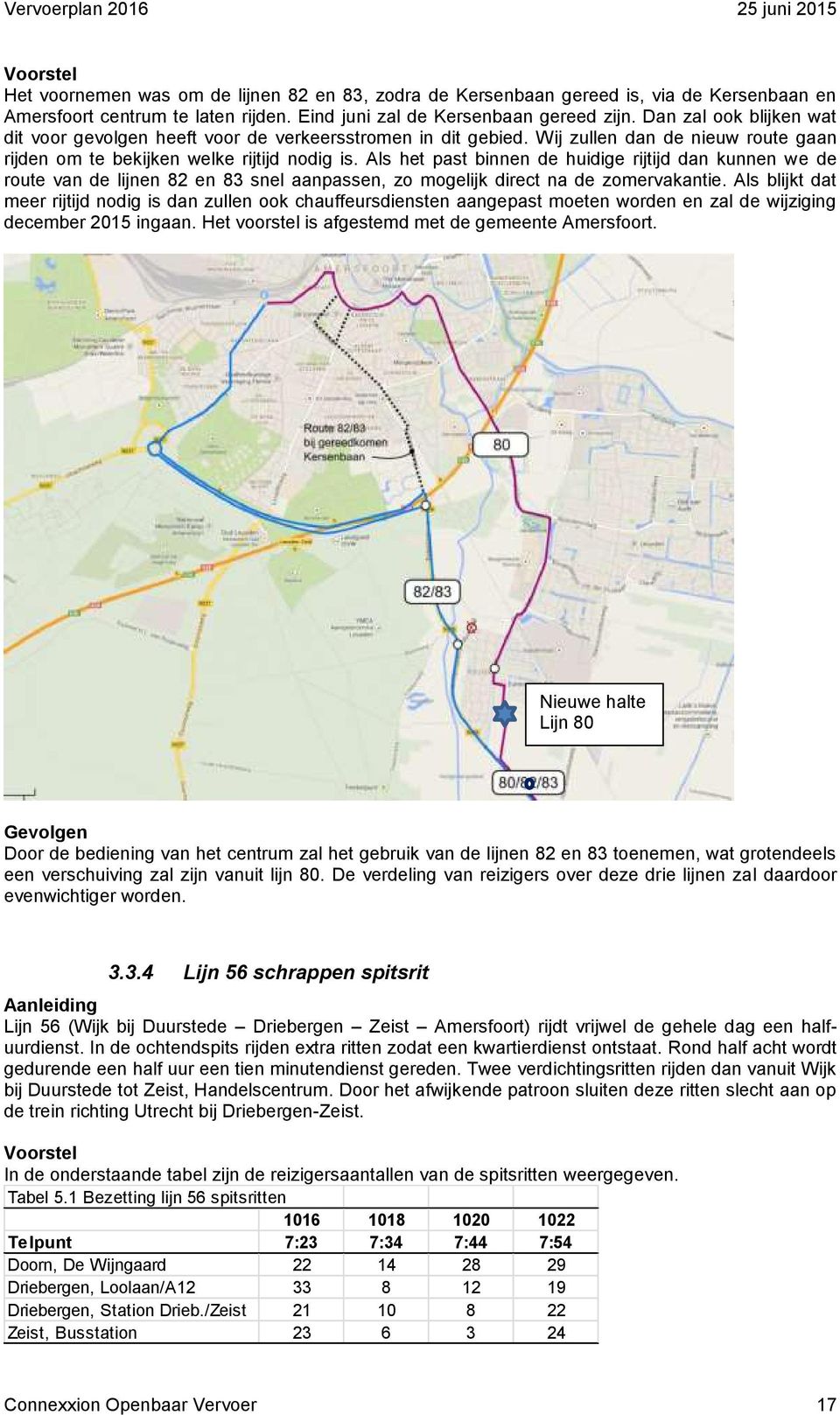 Als het past binnen de huidige rijtijd dan kunnen we de route van de lijnen 82 en 83 snel aanpassen, zo mogelijk direct na de zomervakantie.