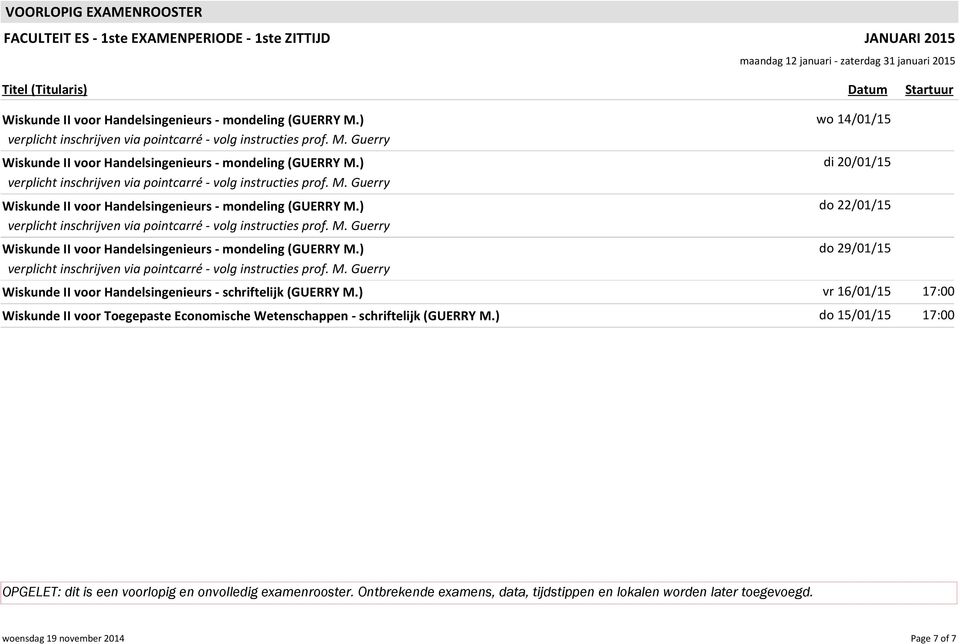 ) Wiskunde II voor Toegepaste Economische