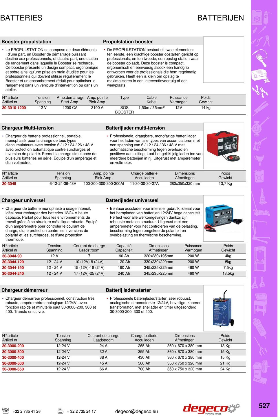 de booster oplaadt.