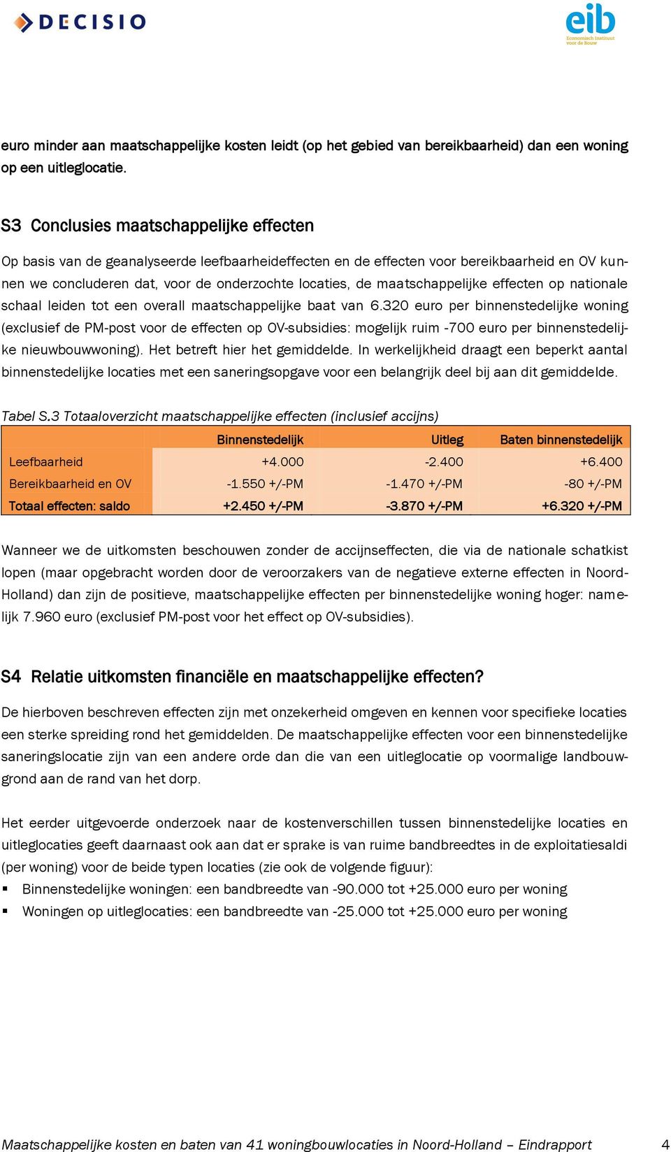 maatschappelijke effecten op nationale schaal leiden tot een overall maatschappelijke baat van 6.