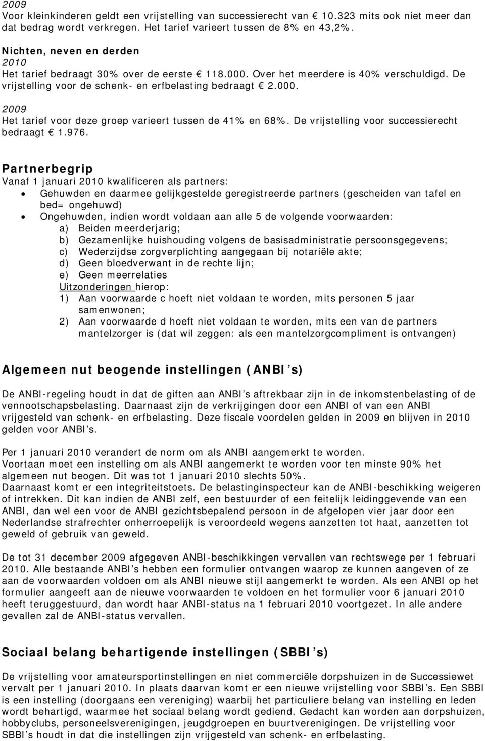 De vrijstelling voor successierecht bedraagt 1.976.