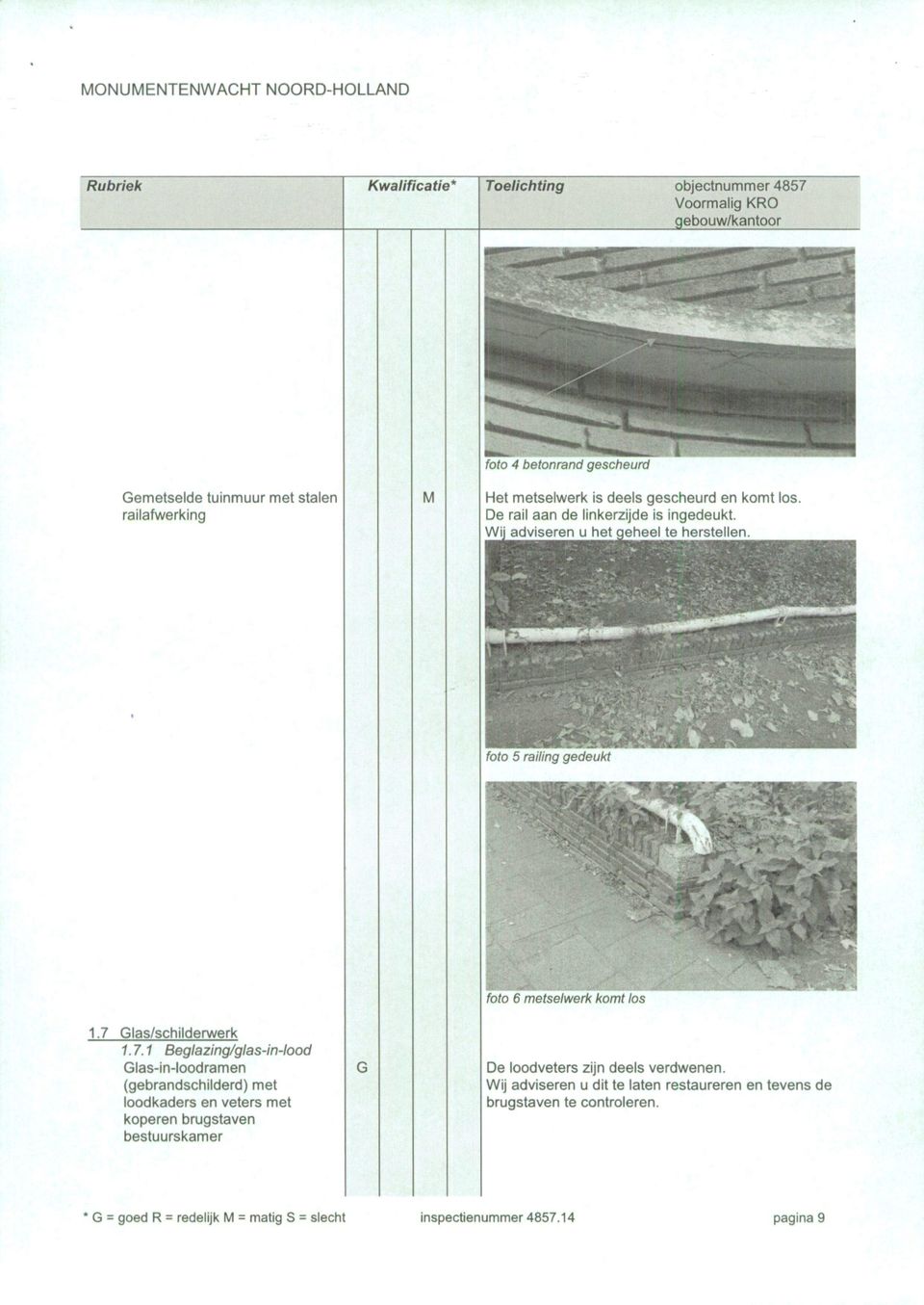 7 Glas/schildenA/erk 1.7.1 Beglazing/glas-in-lood Glas-in-loodramen (gebrandschilderd) met loodkaders en veters met koperen brugstaven bestuurskamer foto 6 metselwerk komt