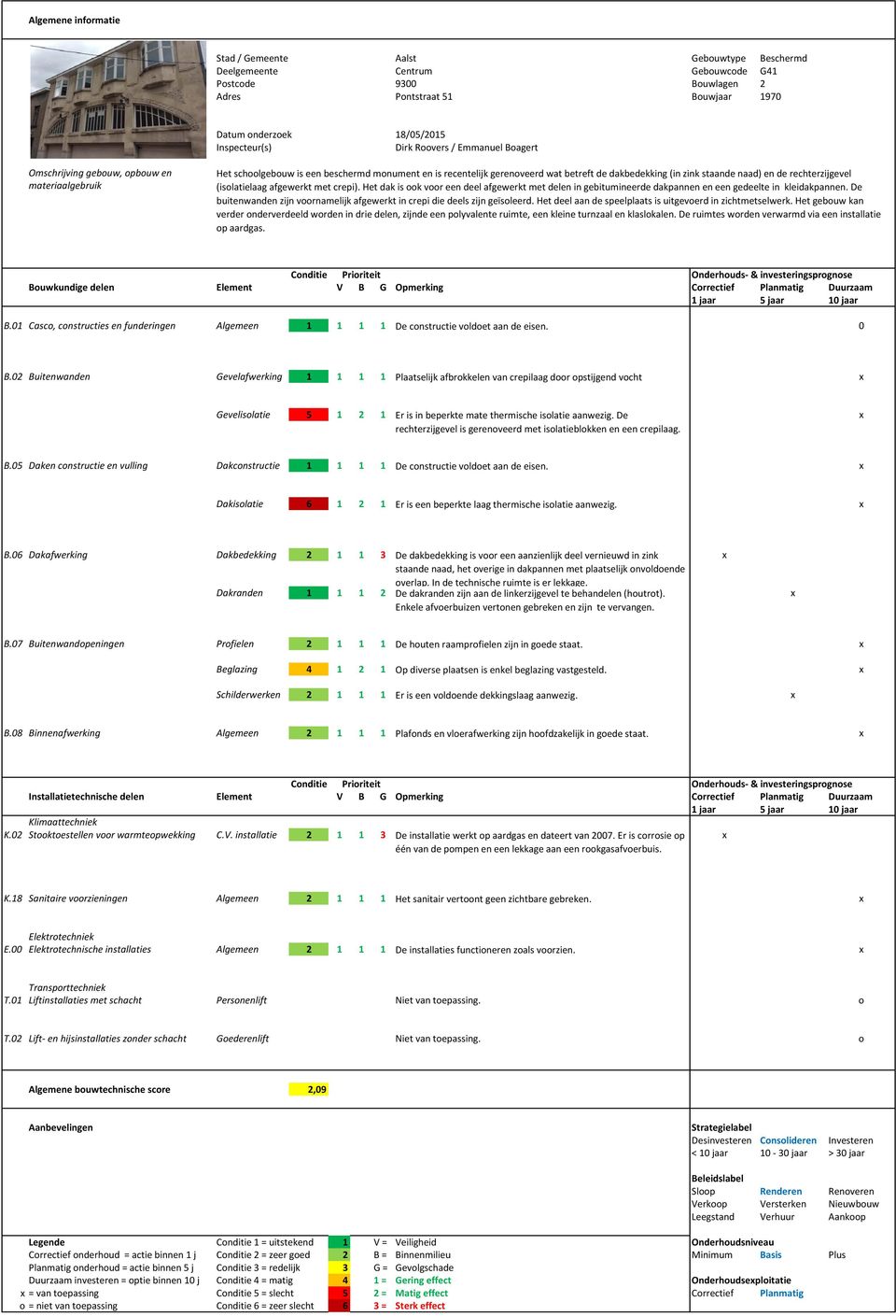 met crepi). Het dak is k vr een deel afgewerkt met delen in gebitumineerde dakpannen en een gedeelte in kleidakpannen. De buitenwanden zijn vrnamelijk afgewerkt in crepi die deels zijn geïsleerd.