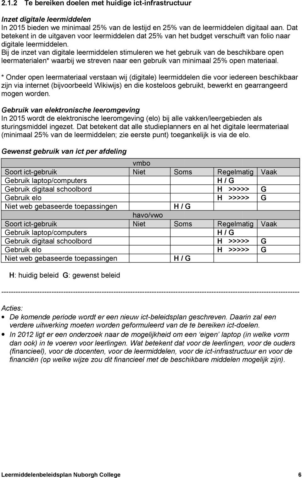 Bij de inzet van digitale leermiddelen stimuleren we het gebruik van de beschikbare open leermaterialen* waarbij we streven naar een gebruik van minimaal 25% open materiaal.