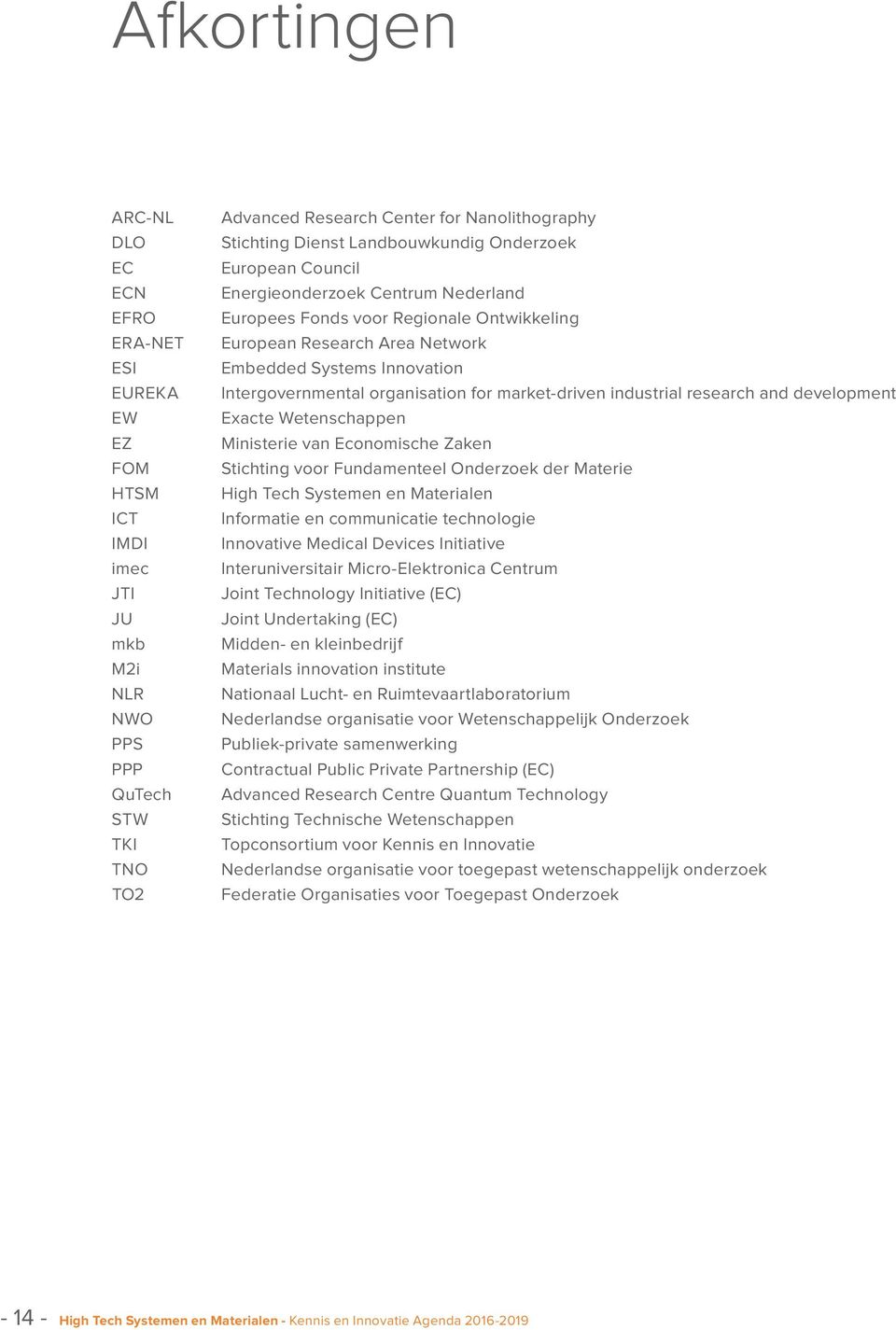organisation for market-driven industrial research and development Exacte Wetenschappen Ministerie van Economische Zaken Stichting voor Fundamenteel Onderzoek der Materie High Tech Systemen en