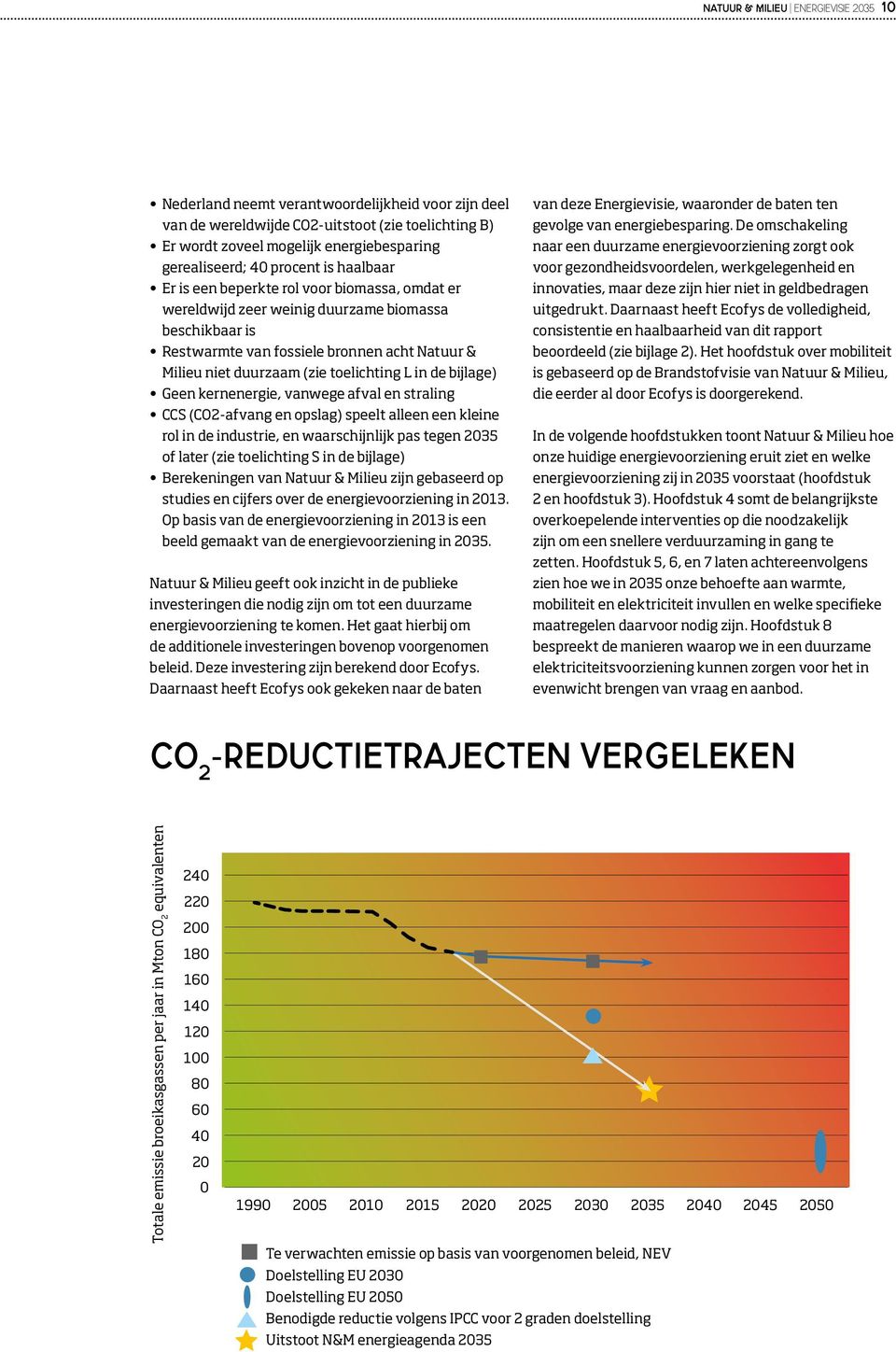 toelichting L in de bijlage) Geen kernenergie, vanwege afval en straling CCS (CO2-afvang en opslag) speelt alleen een kleine rol in de industrie, en waarschijnlijk pas tegen 2035 of later (zie