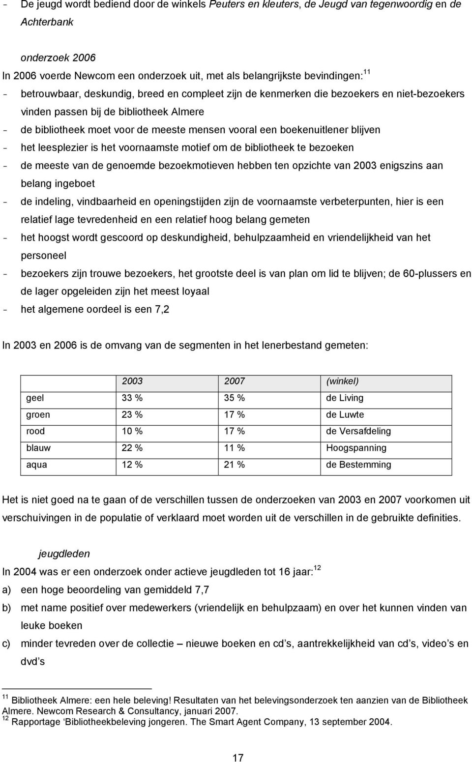 boekenuitlener blijven - het leesplezier is het voornaamste motief om de bibliotheek te bezoeken - de meeste van de genoemde bezoekmotieven hebben ten opzichte van 2003 enigszins aan belang ingeboet