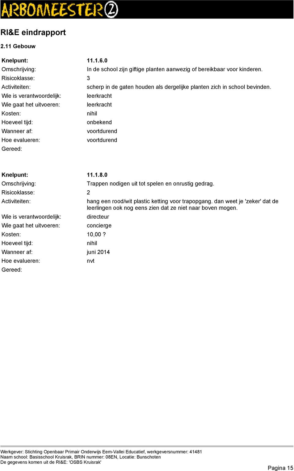 leerkracht leerkracht nihil Wanneer af: voortdurend Hoe evalueren: voortdurend Knelpunt: 11.1.8.