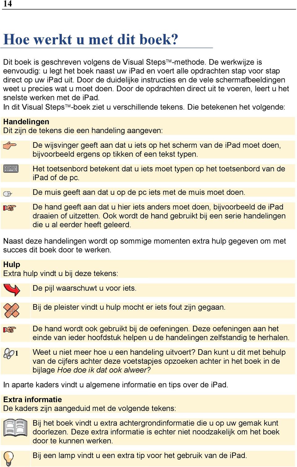 Door de duidelijke instructies en de vele schermafbeeldingen weet u precies wat u moet doen. Door de opdrachten direct uit te voeren, leert u het snelste werken met de ipad.