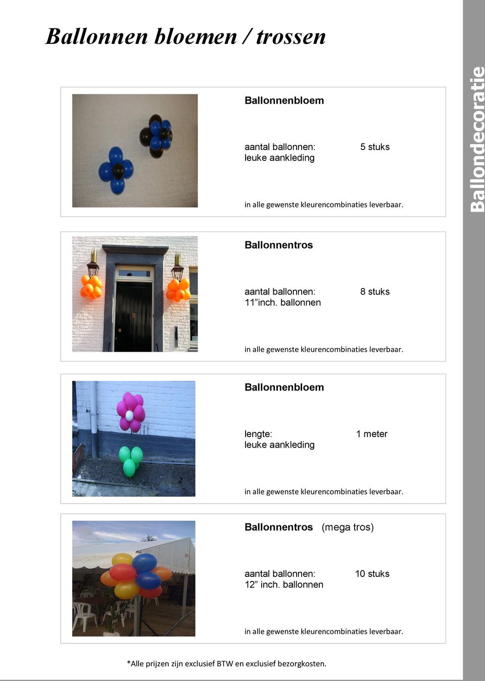 ballonnen 8 stuks Ballonnenbloem leuke aankleding 1 meter