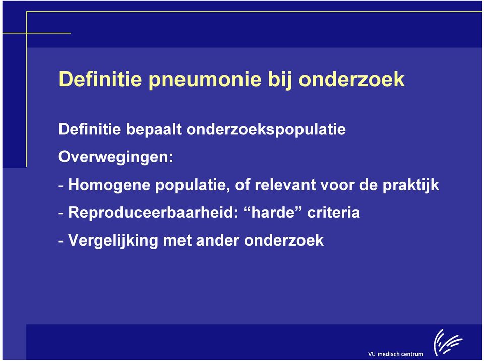 populatie, of relevant voor de praktijk -