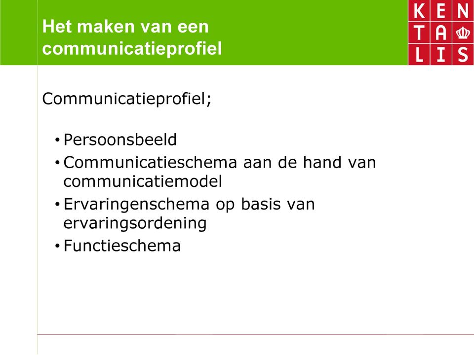 Communicatieschema aan de hand van