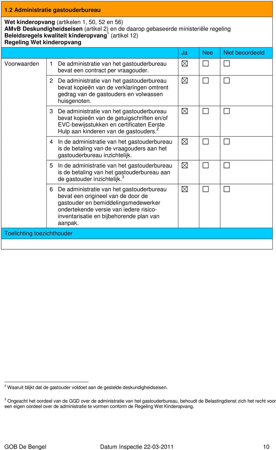 2 De administratie van het gastouderbureau bevat kopieën van de verklaringen omtrent gedrag van de gastouders en volwassen huisgenoten.