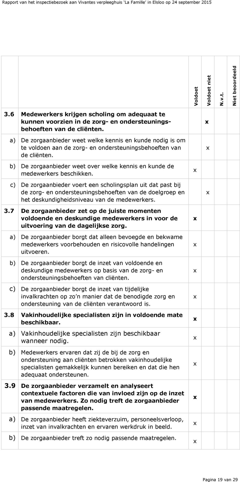 b) De zorgaanbieder weet over welke kennis en kunde de medewerkers beschikken.