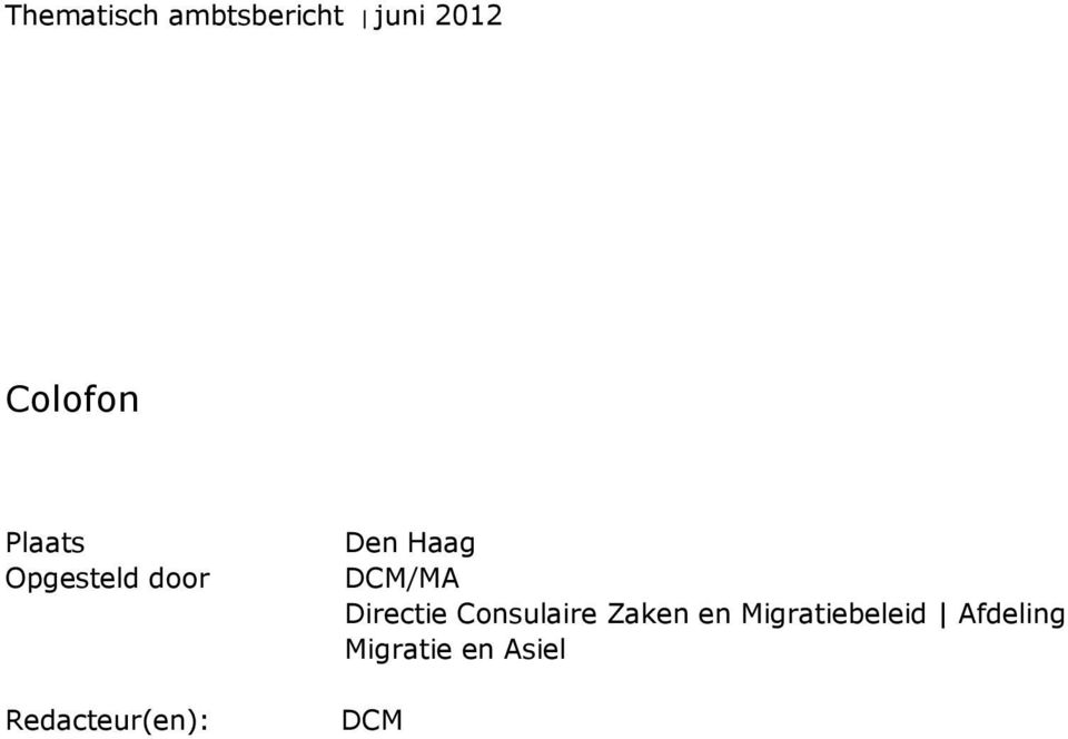 Directie Consulaire Zaken en