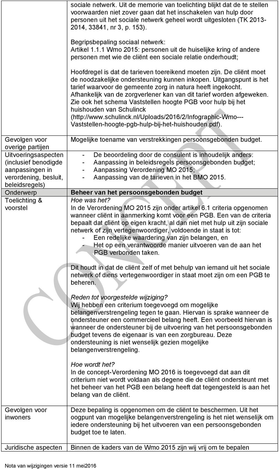 nr 3, p. 153). Begripsbepaling sociaal netwerk: Artikel 1.1.1 Wmo 2015: personen uit de huiselijke kring of andere personen met wie de cliënt een sociale relatie onderhoudt; Hoofdregel is dat de tarieven toereikend moeten zijn.