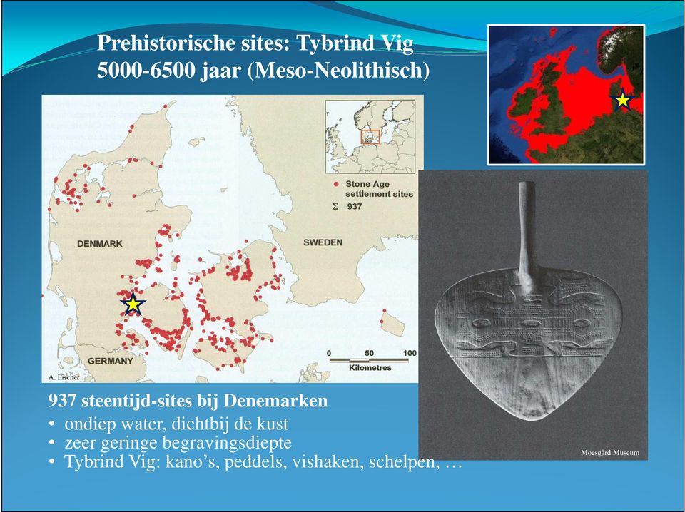 Fischer 937 steentijd-sites bij Denemarken ondiep water,