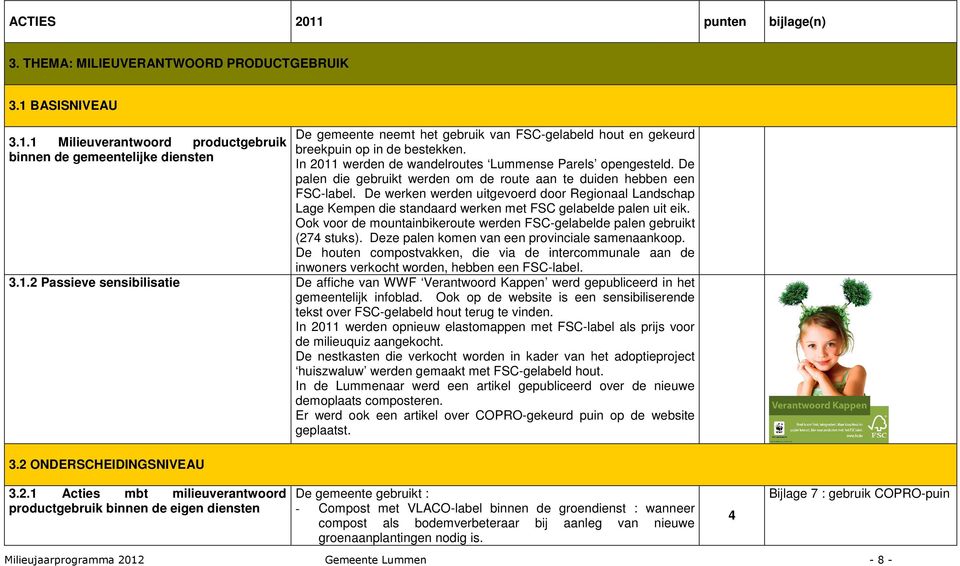 In 2011 werden de wandelroutes Lummense Parels opengesteld. De palen die gebruikt werden om de route aan te duiden hebben een FSC-label.