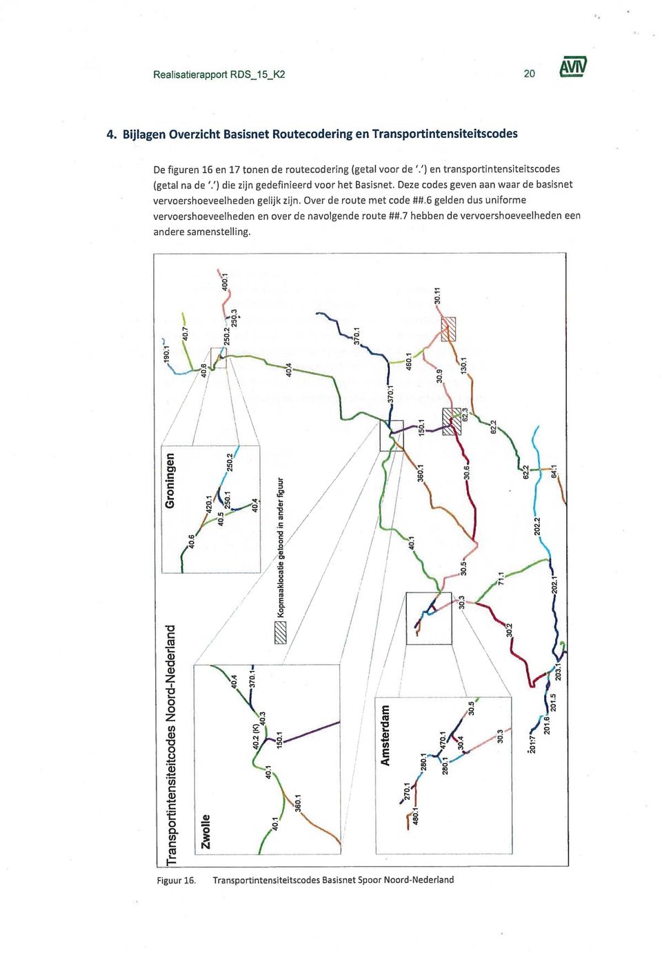 ) en transportintensiteitscodes (getal na de. ) die zijn gedefinieerd voor het Basisnet.