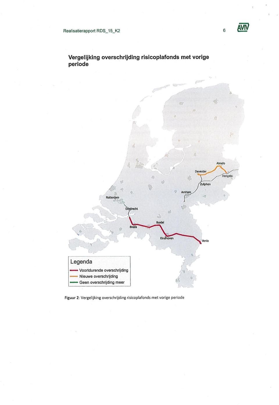 EIndhoven Venlo Legenda Voortdurende overschrijding Nieuwe overschrijding Geen