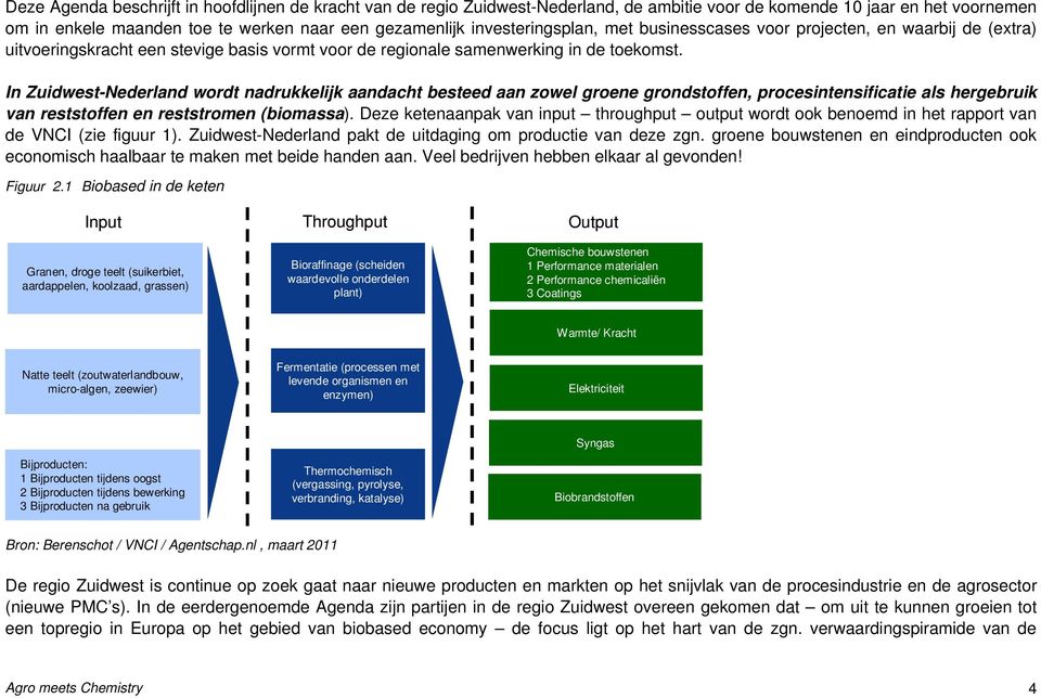 In Zuidwest-Nederland wordt nadrukkelijk aandacht besteed aan zowel groene grondstoffen, procesintensificatie als hergebruik van reststoffen en reststromen (biomassa).