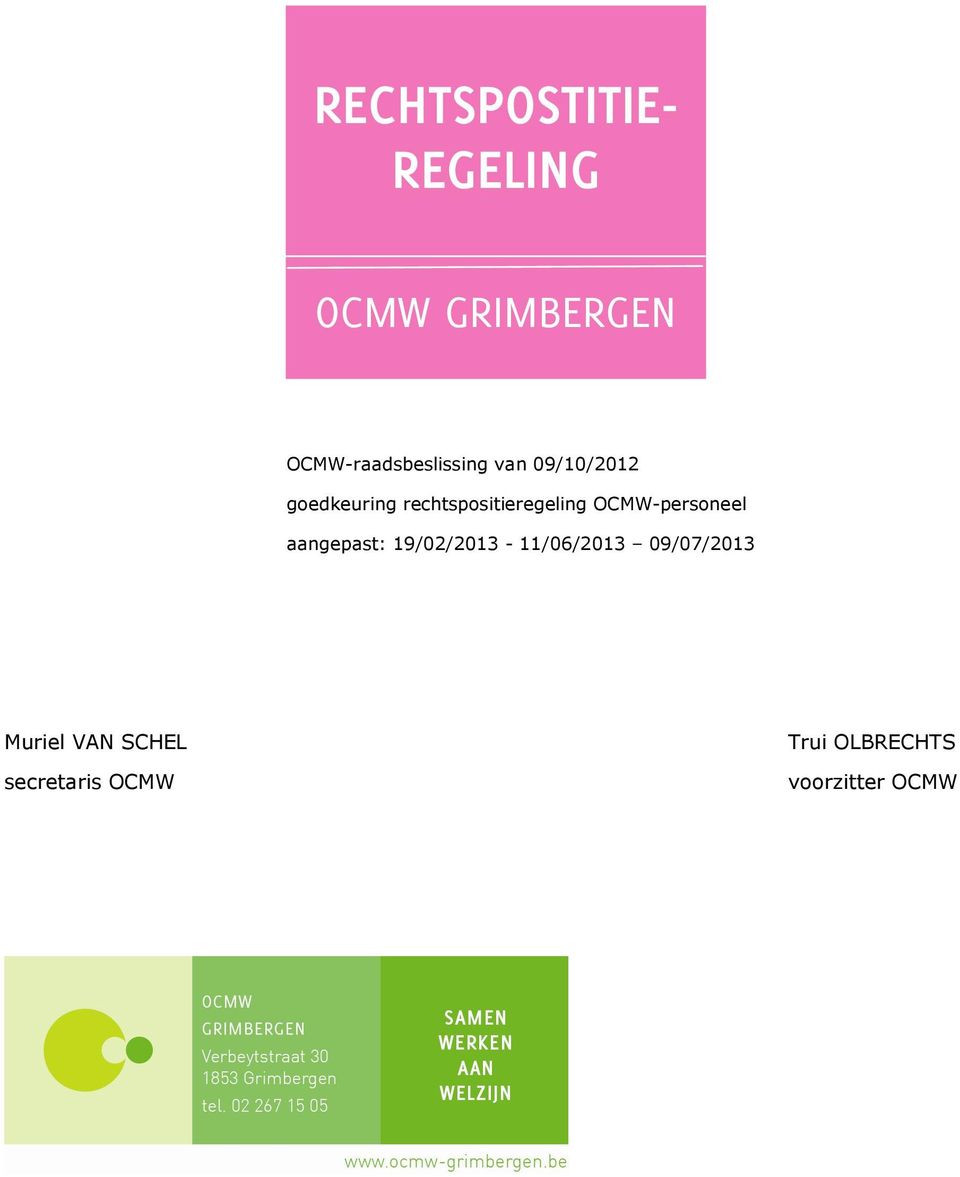 rechtspositieregeling OCMW-personeel aangepast: